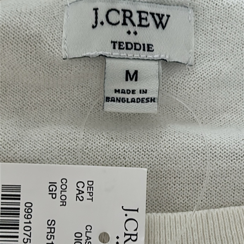 J. CREW NWT Teddie Crewneck cream sweater with gold metallic dots - Picture 4 of 9